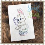 Bunny Reader Simple Sketch