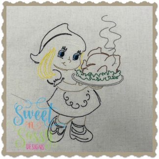 Pilgrim Girl Simple Sketch