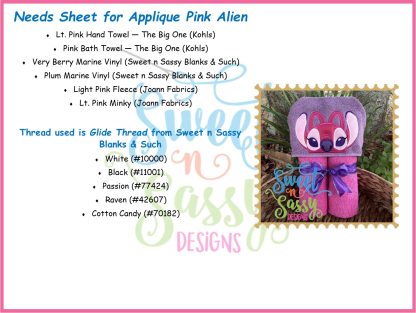 Applique Pink Alien - Image 2