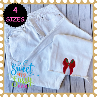 Bow Cutaway Side Seam Applique Design