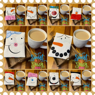 Funny Snowman Mug Rug Set